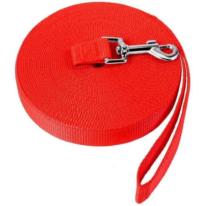 Comparer les prix de Longe pour Chien30mLaisse de Dressage Longue pour Chien avec Poignée pour Chiens de Petites à Grandes Taille Rouge Label