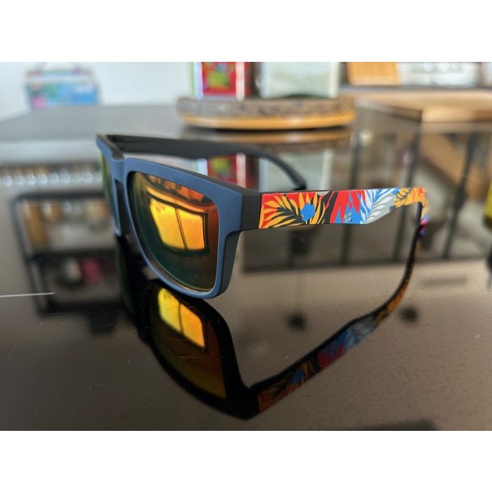 Lunettes de soleil polarisées orange effet miroir - Cat.3 UV400 style sport/ski pochette offerte