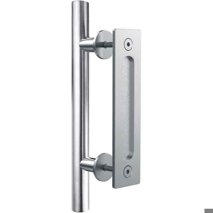 Poignee Porte Coulissante Poignee de Porte Acier inoxydable Double face Poigné Argent 30cm
