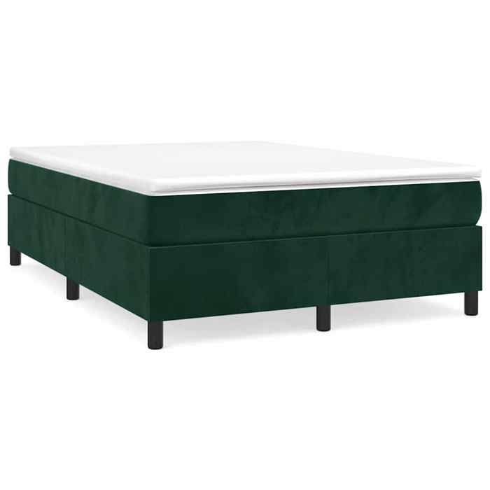 LIT - Lit 2 personnes - Cadre de lit à lattes Double vert foncé 140x190 cm velours - pour adulte BE7297991