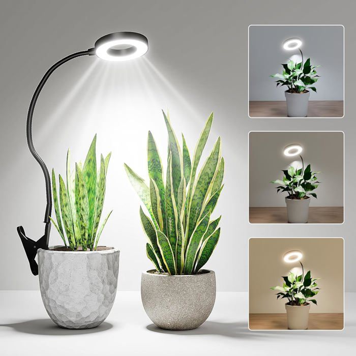 Lampe horticole LED Spectre Complet avec Minuterie et Intensité Réglable Lampe Plante Intérieur USB Lampe de Croissance pour Plantes