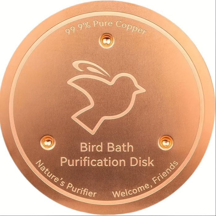 Bac à oiseaux en cuivre pur – Purificateur deau en cuivre pur bassin universel dextérieur pour oiseaux 10 cm
