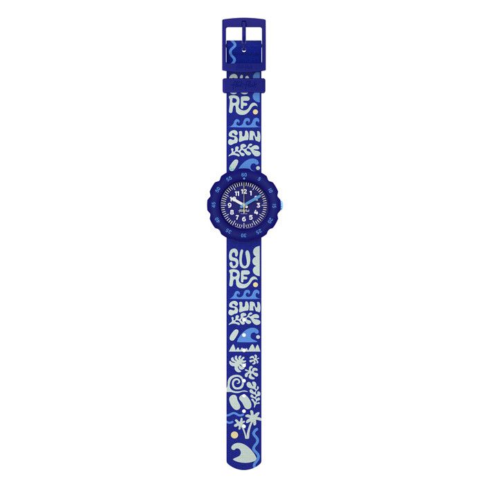 Montre garçon - Flik Flak - FPSP080 - Bracelet textile PET recyclé - Boîtier 34 75 mm - Bleu