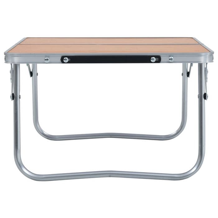Table pliable de camping - aluminium - mdf - marron - pliante - 60x40 cm - 60x40x26 cm 1754708（Meuble de camping）