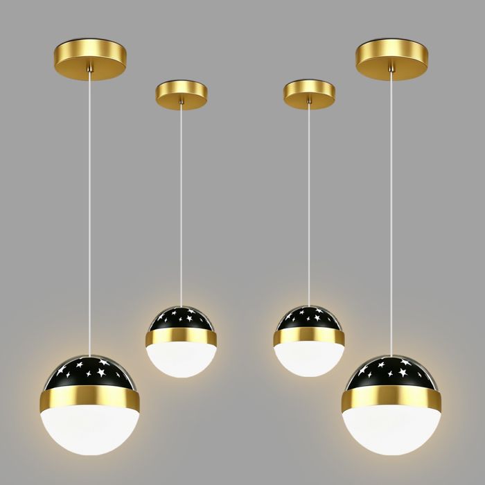 iDEGU 4pcs Moderne Lustre de Projection LED Lampe de Plafond Contemporain en Acrylique Design Rond Style Nordique Luminaire Chaud