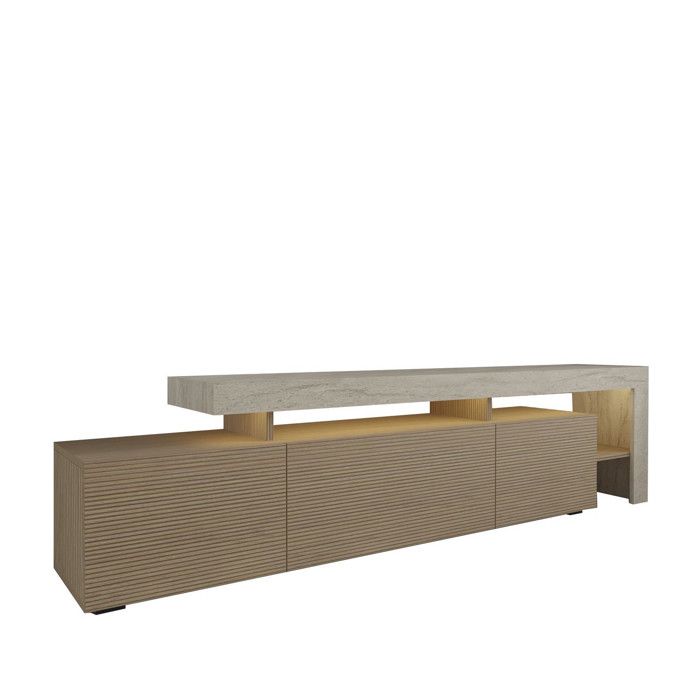 Meuble TV en bois Beliz - 192 x 37 x 53 cm - Beige Meuble TV en bois Beliz - 192 x 37 x 53 cm - Beige
