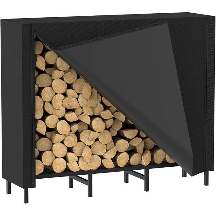 Étagère à bois de chauffage de 12 m avec couvercle support de bois de chauffage extérieur pour cheminée rangement