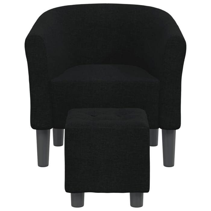 BEAU Fauteuil simple - Chaise cabriolet - avec repose-pied - noir - tissu - 70x56x68 cm - 1 place - Tissu respirant[16103]