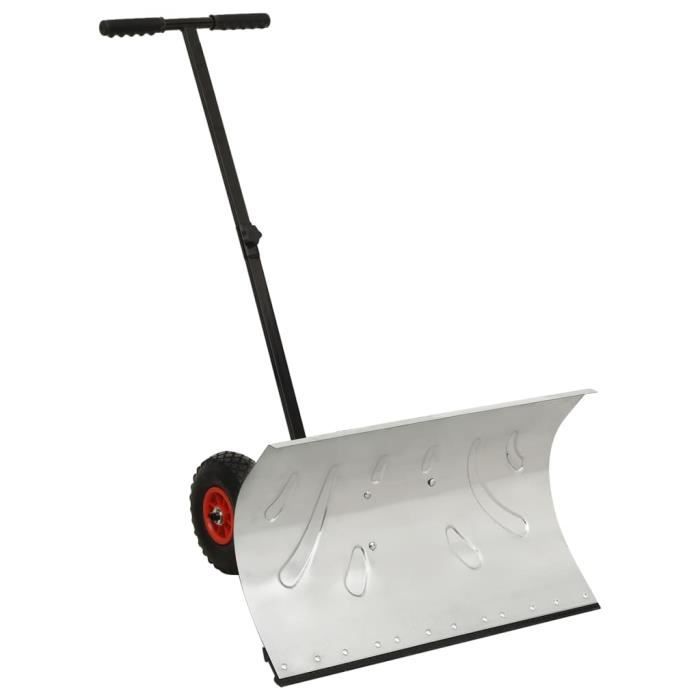 Pelle à Neige Avec Roues KOTARBAU ECO - Largeur 77 Cm - Manche Métal 135 Cm - Léger Et Robuste - Pour Déneigement Rapide Jardin, Trottoir