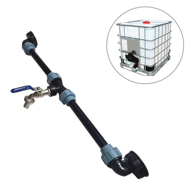 ADAPTATEUR DE TUYAU de réservoir d'eau noir IBC FS60 1000 L 34 pouces 20 mm dia EUR 10,48