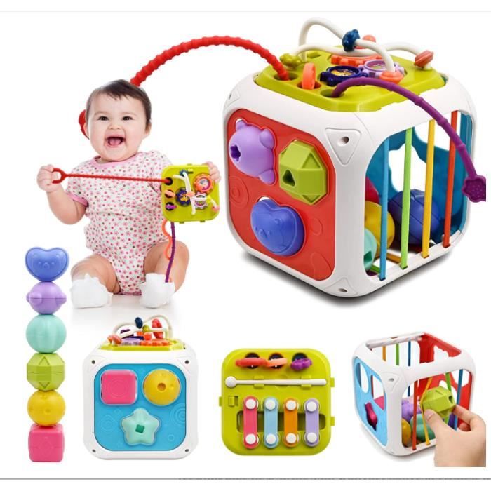 Jeux Montessori Bébé 6-12 Mois Cube Souples Empiler Anneaux d'empilage  Balle Sensoriel Jouets D'éducation précoce 6 9 12 Mois