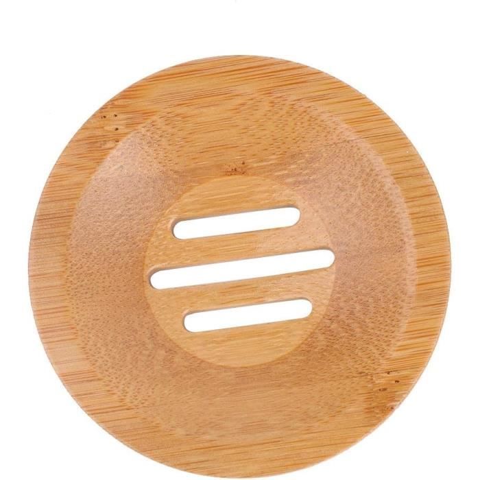 Lot De 2 Porte Savon Salle De Bain En Bambou, Support Savon