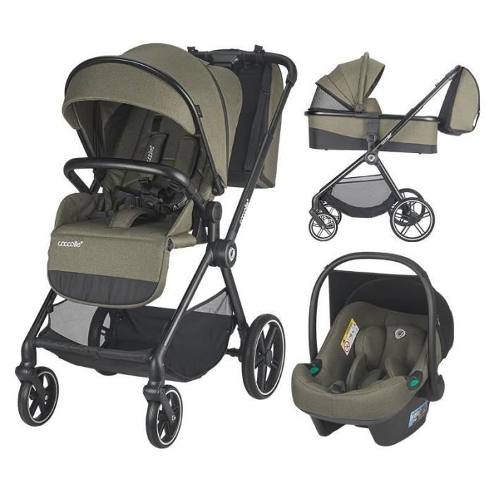 Poussette trio coccolle lissea kaki