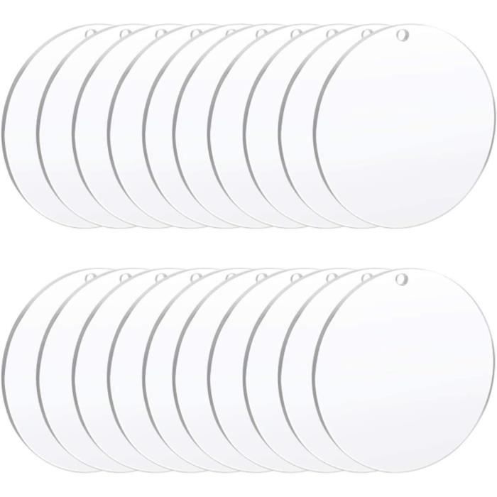 1 X Découpe Laser Acrylique Disque Transparent/Blanc/Plastique Noir Cercles