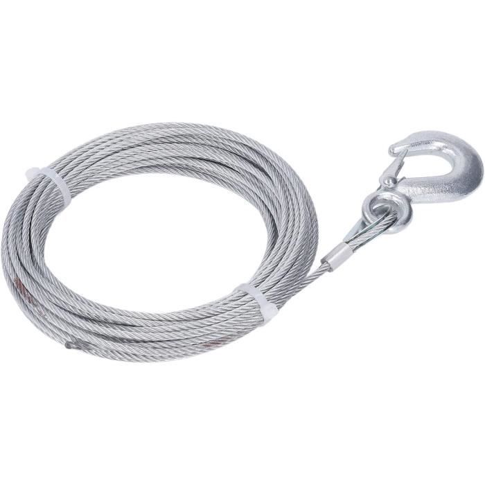 CÂBLE DE TREUIL 7 MM LONGUEUR 10 M TRACTION 4 T MAX