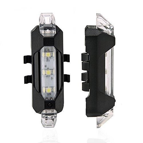 2 W COB DEL Rechargeable Tête Torche Auto Capteur vélo avant arrière noir clair