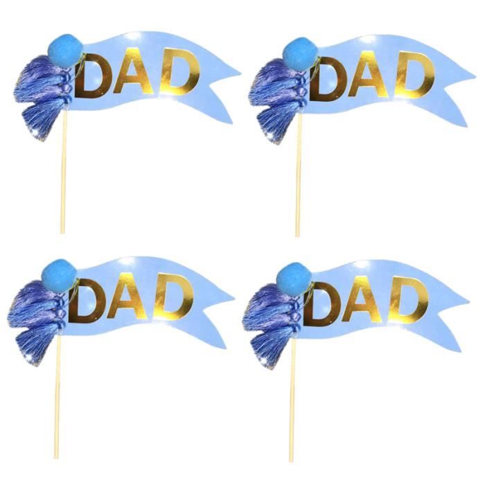 4pcs Fete Des Peres Papa Anniversaire Gateau Topper Choisir Pour Decoration De Fete D Anniversaire Papa Cdiscount Maison