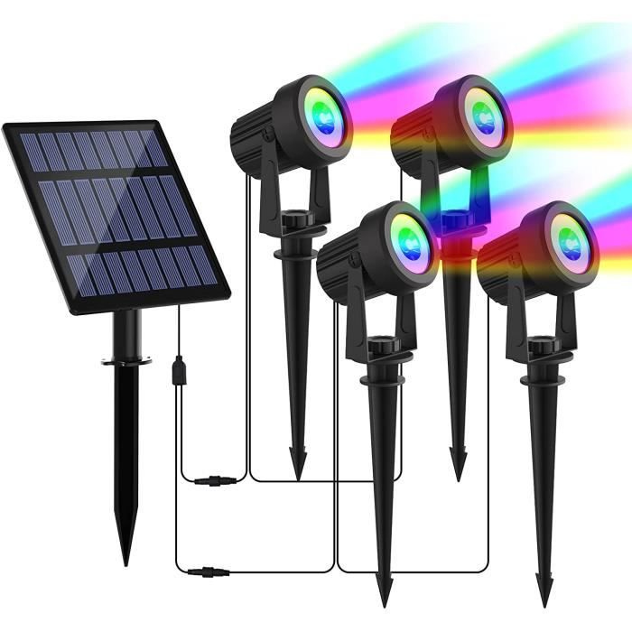 Spot Solaire Exterieur, 6 En 1 Rgb Projecteur Solaire Exterieur Avec Spot Solaire Exterieur, 6 En 1 Rgb Projecteur Solaire Exterieur Avec