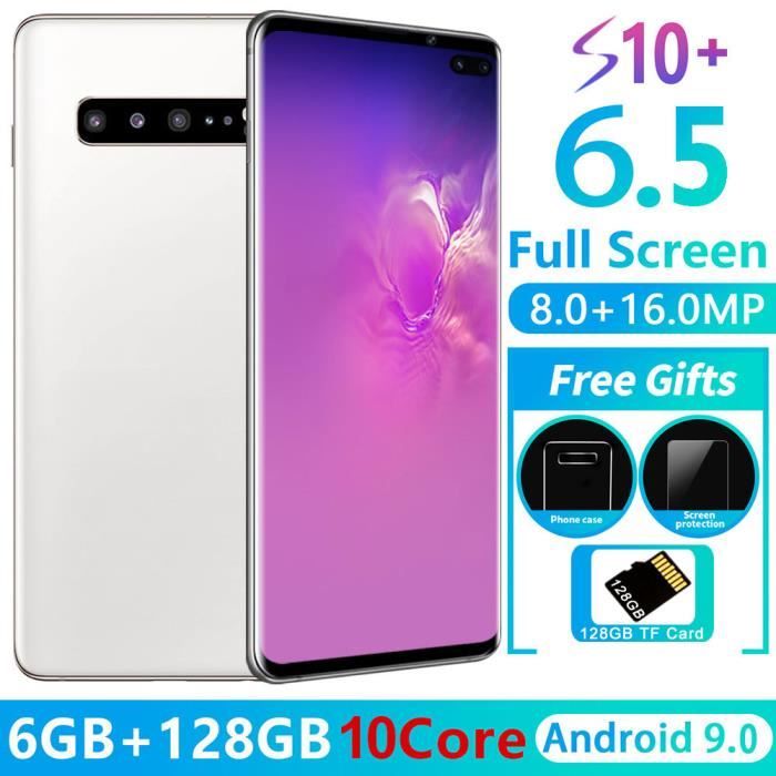 Vente Téléphone portable Blanc S10 6.5 " Smartphone 6GB 128GB plein écran téléphone portable Android 9.0 MTK6595 Quad Core double SIM 8MP GPS WiFi celulaire pas cher Vente Téléphone portable Blanc S10 6.5 " Smartphone 6GB 128GB plein écran téléphone portable Android 9.0 MTK6595 Quad Core double SIM 8MP GPS WiFi celulaire pas cher