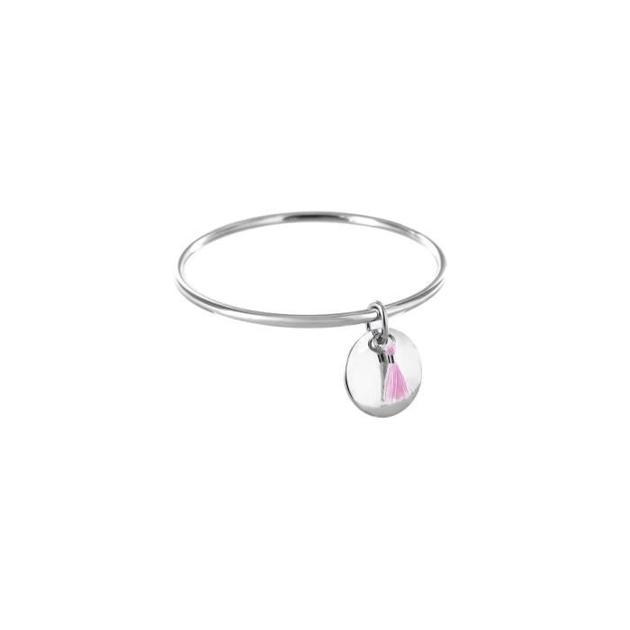 Magnifique Jonc Pampille 4mm Grande Pampille Acier Inoxydable Diam 66 Magnifique Jonc Pampille 4mm Grande Pampille Acier Inoxydable Diam 66