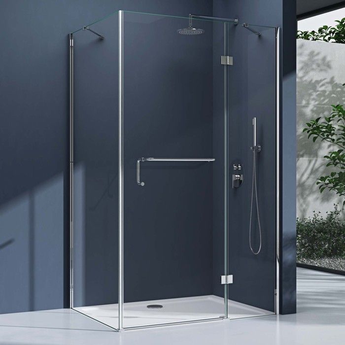 Paroi fixe de douche FRESH Noir Mat 88.5/90 cm - Réversible - Trait