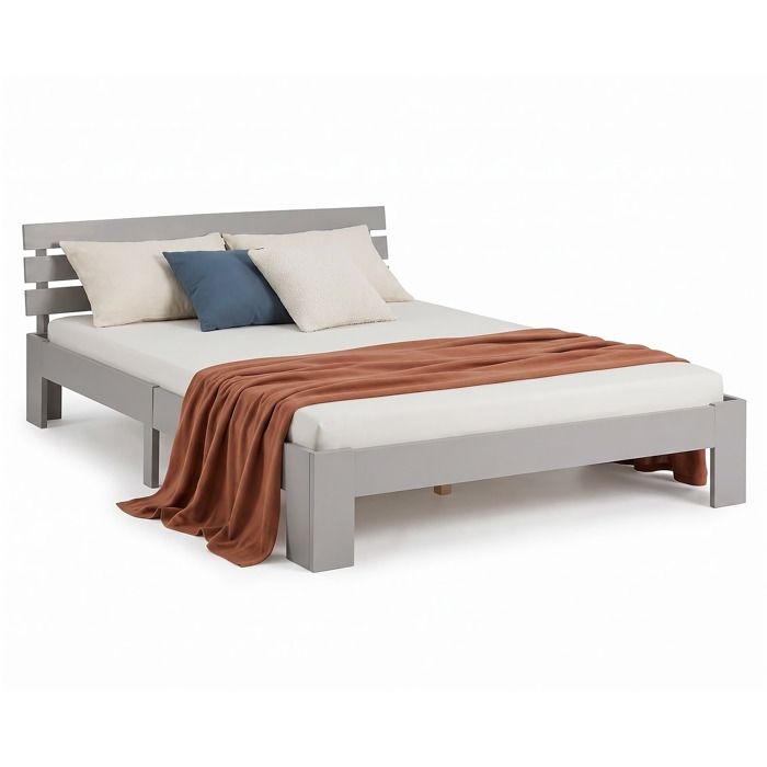 Lit en bois 120 x 200 cm gris – Lit double en bois massif avec sommier à lattes pour chambre denfant dadolescent ou dinvité Lit en bois 120 x 200 cm gris – Lit double en bois massif avec sommier à lattes pour chambre denfant dadolescent ou dinvité