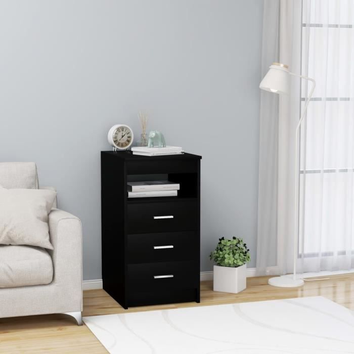 armoire de chambre bureau meuble de rangement - armoire à tiroirs armoire vestiaire -armoire a casiers contemporain- noir 40x50x76 c