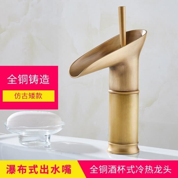 Robinet Lavabo Vintage En Laiton Massif - Design Unique - Pour Collection Ou Projet Déco