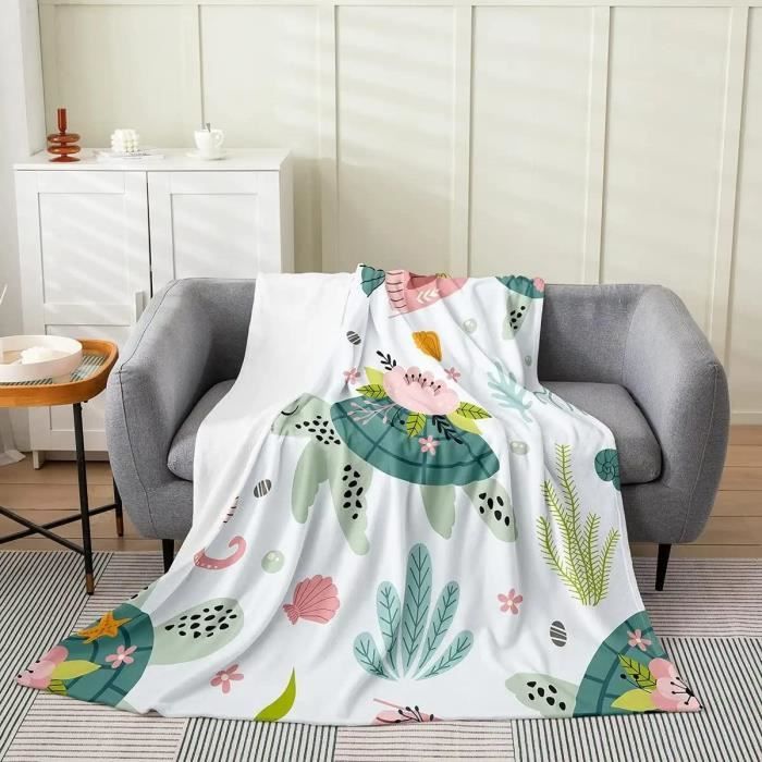 Couverture de tortue de mer, Jet de vie marine, Thème de plage Couvre