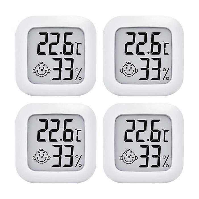 Mini Thermomètre Blanc Hygromètre Intérieur Digital à Haute Précision,  Moniteur de Température et Humidimètre, Thermo Hygromètre