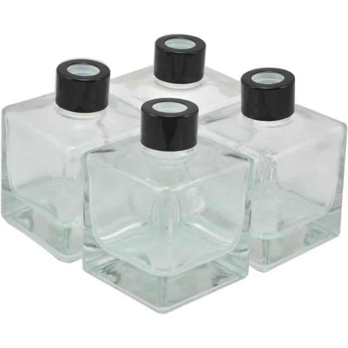 Bouteilles Smoothies Jus Mssushi Lot 4 Bouteilles Verre 500ml - Large Ouverture Bec Verseur Smoothies Jus Bouteilles Verre 500ml Mssushi Carrées