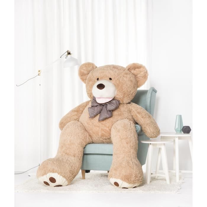 Grand Nounours Géant Ours En Peluche Ourson XXL 150 cm Teddy Bear Blanc