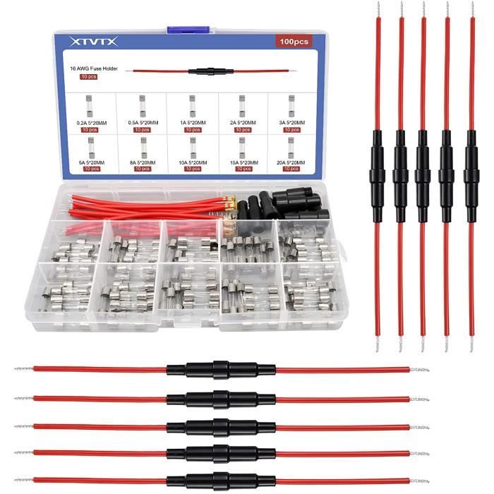 10 Fusibili Vetro 5x20 Mm Rapido (F) 8A 250V - ESKA ZKS-8A Per Apparecchi Elettronici