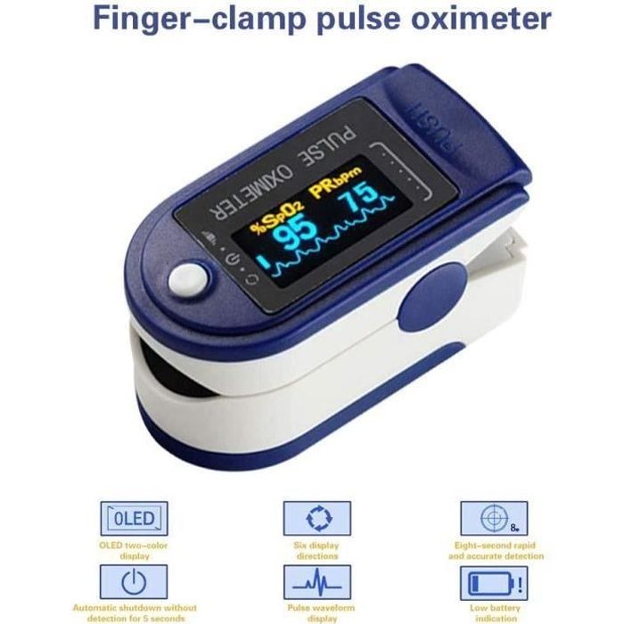 Oxymètre De Pouls Digital Pour Le Doigt - Mesure SpO2 Et Fréquence Cardiaque - Neuf, Compact (57.5mm)