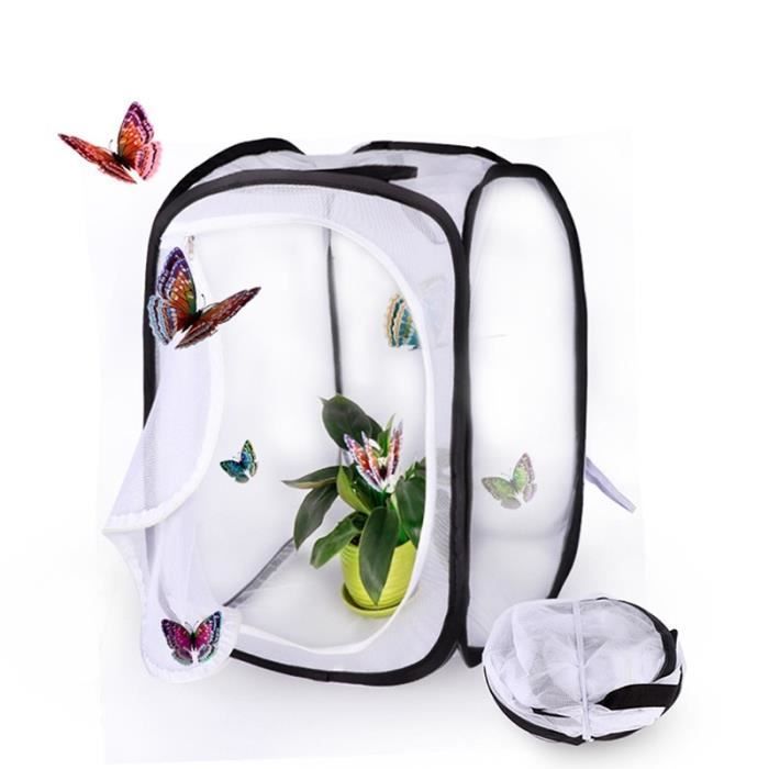 Valeur Un 30x30x30cm Foldable Insect Butterfly Observation Cage Insect ...