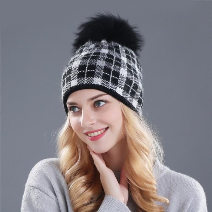 MAIYO Pompon Naturel surdimensionné en Fourrure, pour Bonnets, Casquettes, Sacs, écharpe