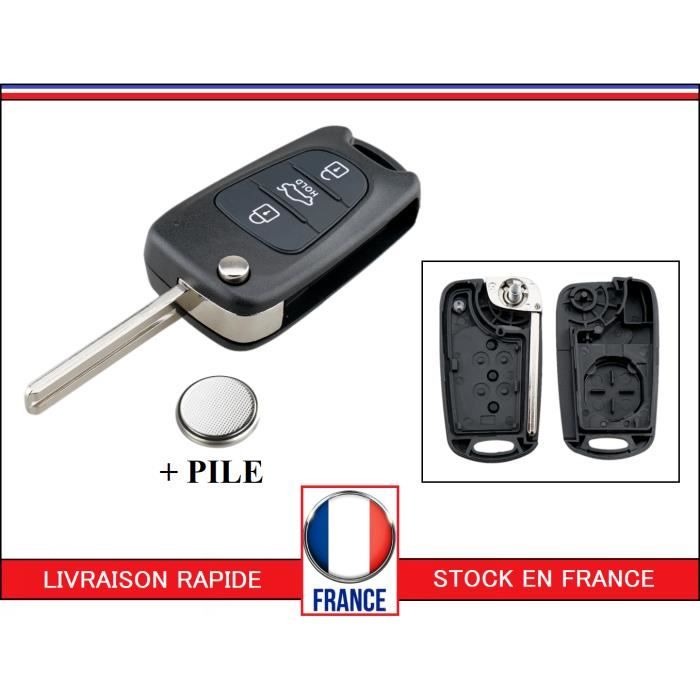 Coque télécommande cle HYUNDAI I20 I30 I35 IX20 IX35 3 boutons + PILE  offert - Cdiscount Auto