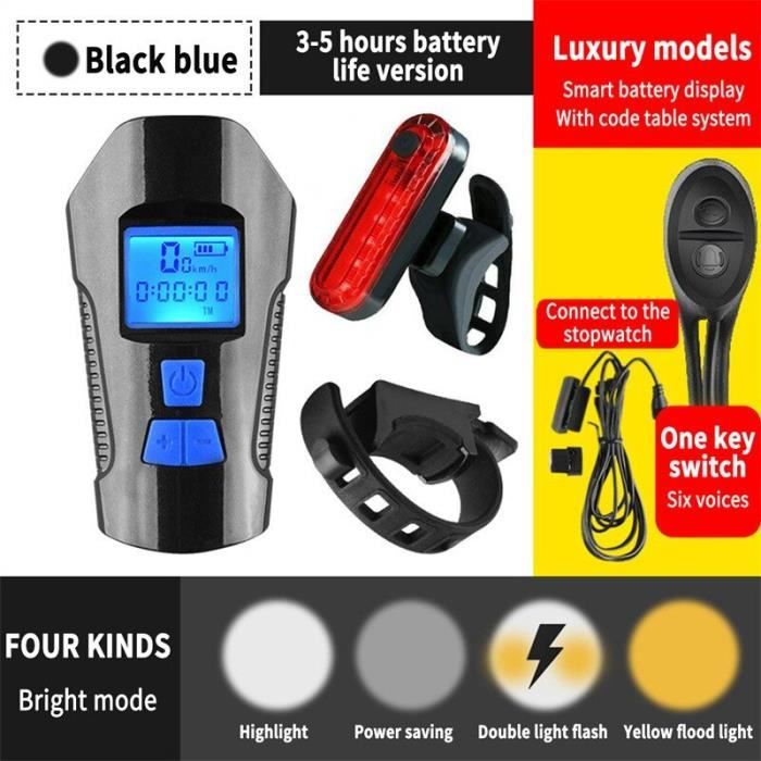 Feu Arrière Vélo Rechargeable USB Avec Klaxon 120dB – Clignotants, Télécommande, étanche, Ultra-lumineux ! - 10