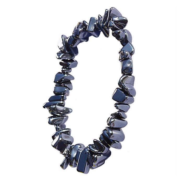 bracelet pierre naturelle hématite elastique noir