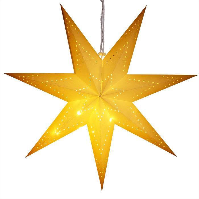 Étoile de noël LED à suspendre Décoration lumineuse en papier 60 cm blanc  Lanterne déco à piles Étoile 7 pointes - Cdiscount Maison