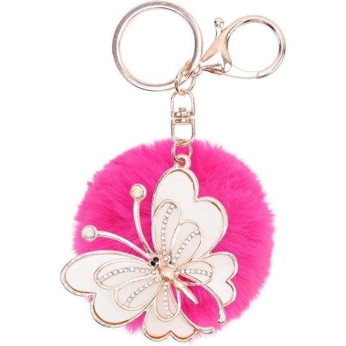 WEVENI Porte-clés Papillon Acrylique Multicolore - Accessoire Sac Et Voiture Pour Femme Et Fille