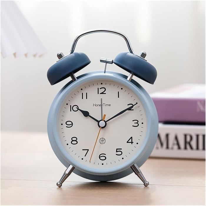 Réveil Réveil Analogique Rétro Vintage, Petite Horloge Super Silencieuse Sans Tic-Tac, À Piles