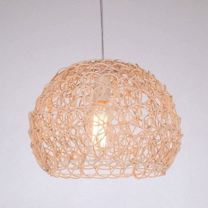 SUSPENSION, LUSTRE EN rotin et osier de Jean Tillie, artisanat