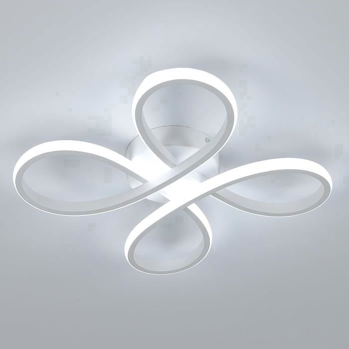 DORLINK Plafonnier LED Fleur Moderne 30W Blanc Froid - Lampe de Plafond Design pour Salon Chambre - Blanc