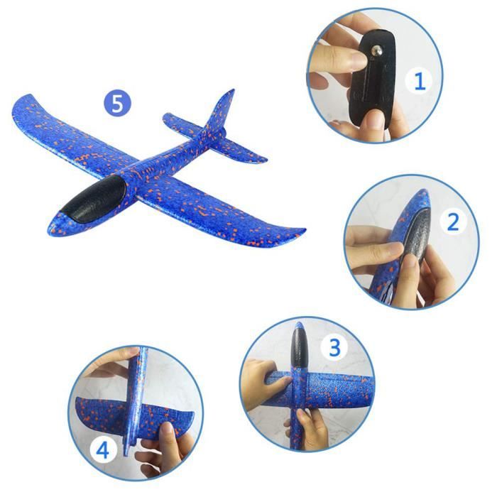 GNHG 6 Avions En Mousse Légers – Modèles Aérodynamiques à Queue Réglable – Jouet Extérieur Éducatif – Cadeau Anniversaire 3-12 Ans – Sans Colle