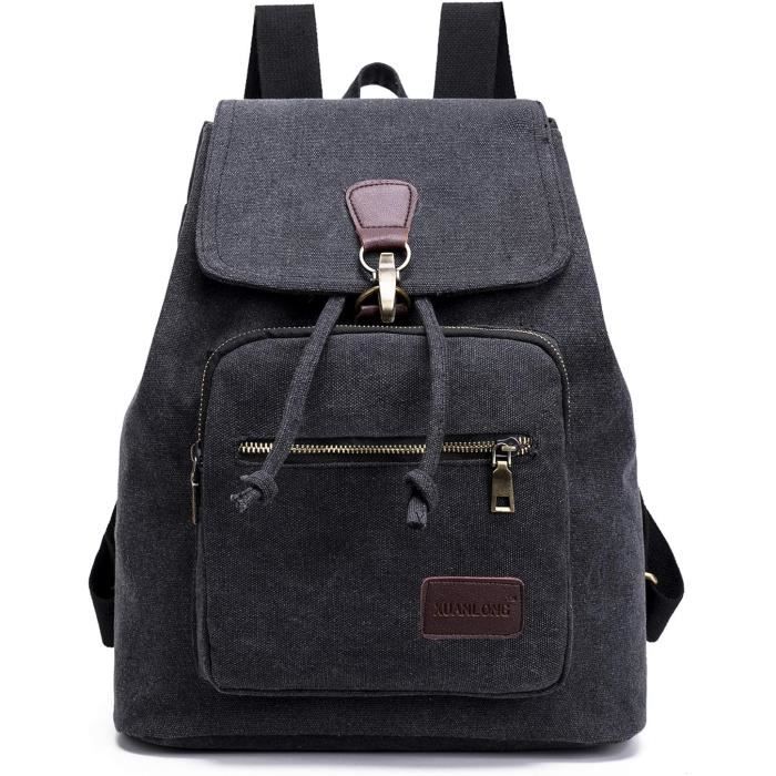 Sac à Dos Femme Makukke 26x12x32cm - Toile Légère Multi-compartiments - Idéal Voyage