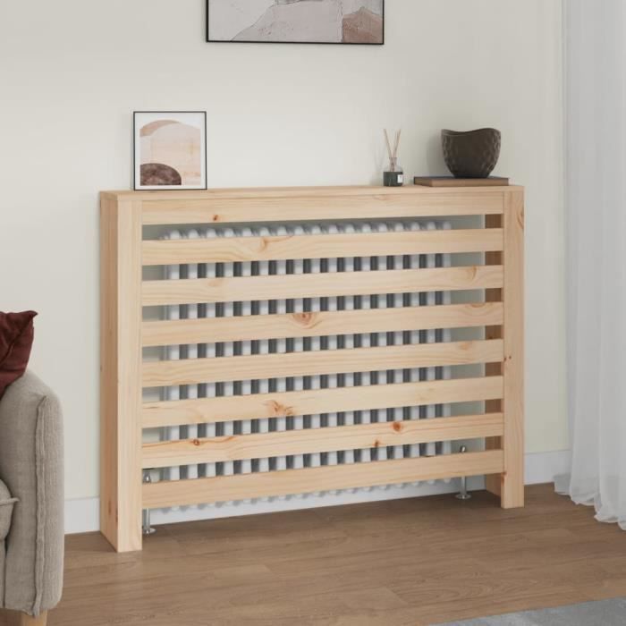 Cache-radiateur En Bois Massif De Pin – Blanc – Dimensions 79,5x19x84 Cm – Neuf