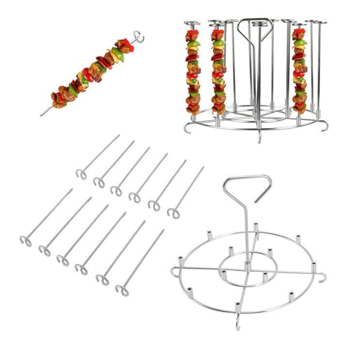 Support à Brochettes En Inox Pour Barbecue – Suspendu, 2 Brochettes, Facile à Nettoyer