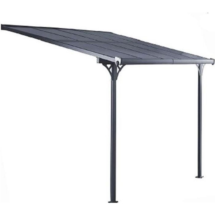 Pergola Gardiun Elliot - 8 m² 313x254x220/260 cm Aluminium et Polycarbonate