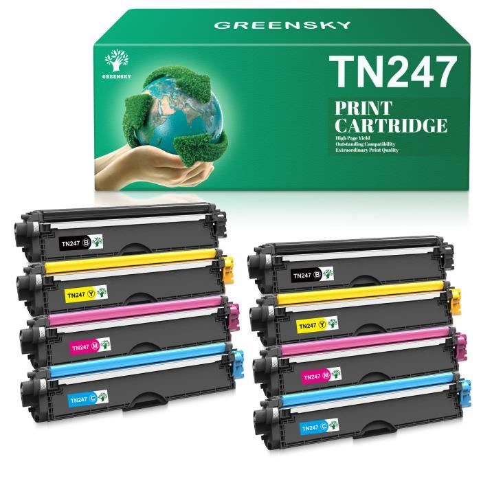 GREENSKY 8 PACK Compatible TN247 TN243 Cartouche de Toner